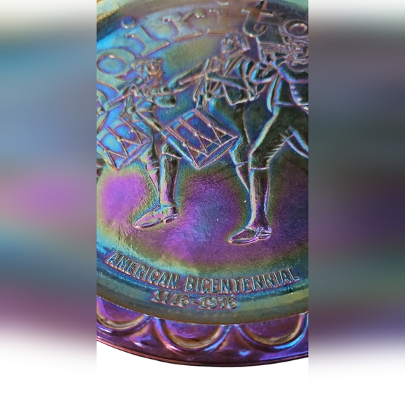 Vintage Spirit of '76 American Bicentennial 1776-1976 Iridescent 8" Glass Plate - Picture 2 of 5